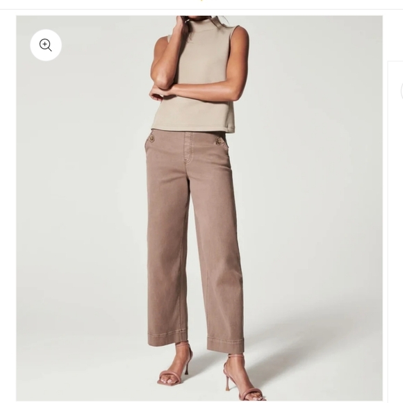 Spanx Stretch Twill Cropped Wide Leg Pant Size XSmall - Picture 1 of 6